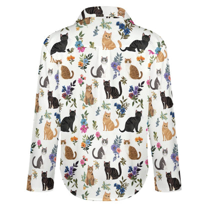 Lorva Cat shirt Cute Floral Cats