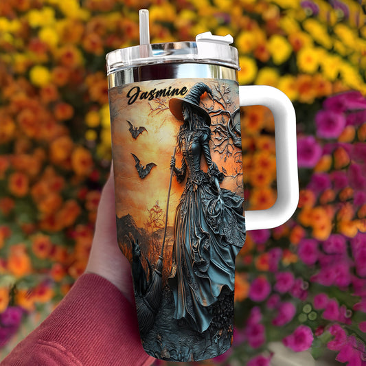 Witch Lorva Tumbler Personalized Enchanted Sunset
