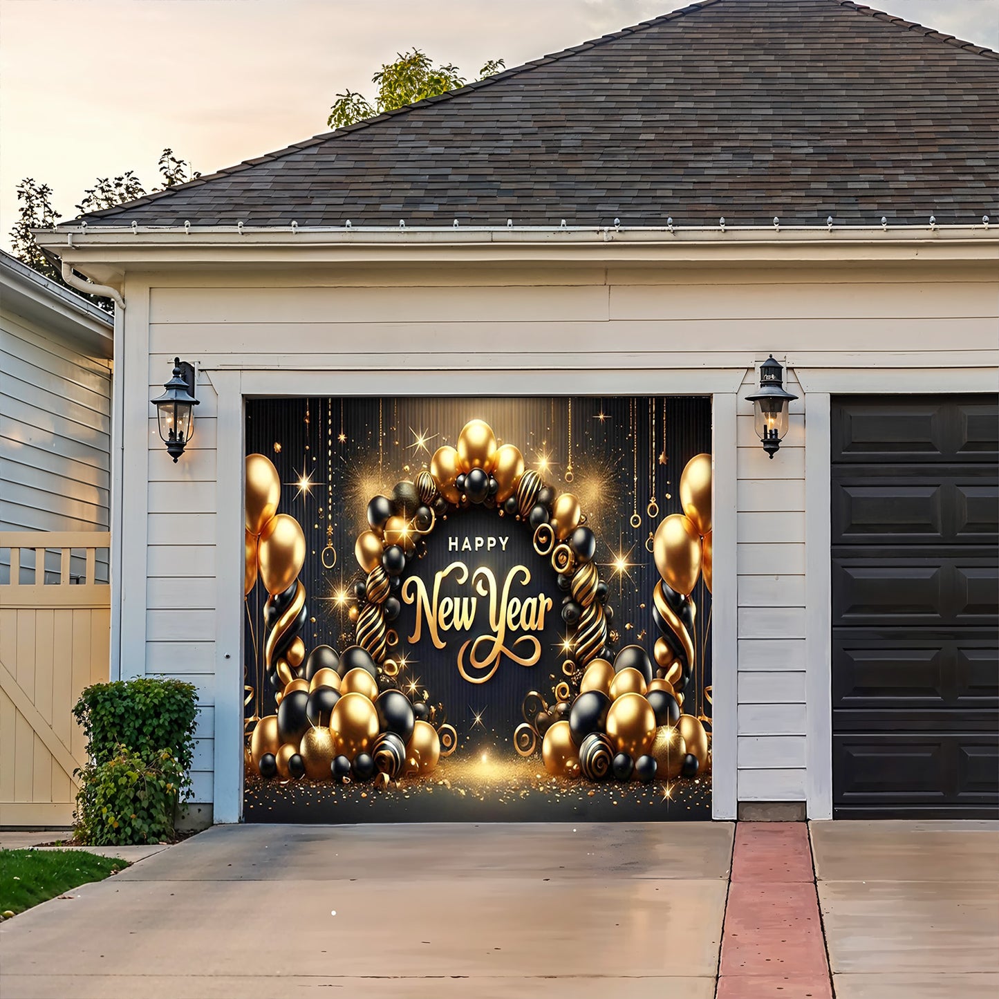 Lorva Garage Door Banner Sparkling New Year