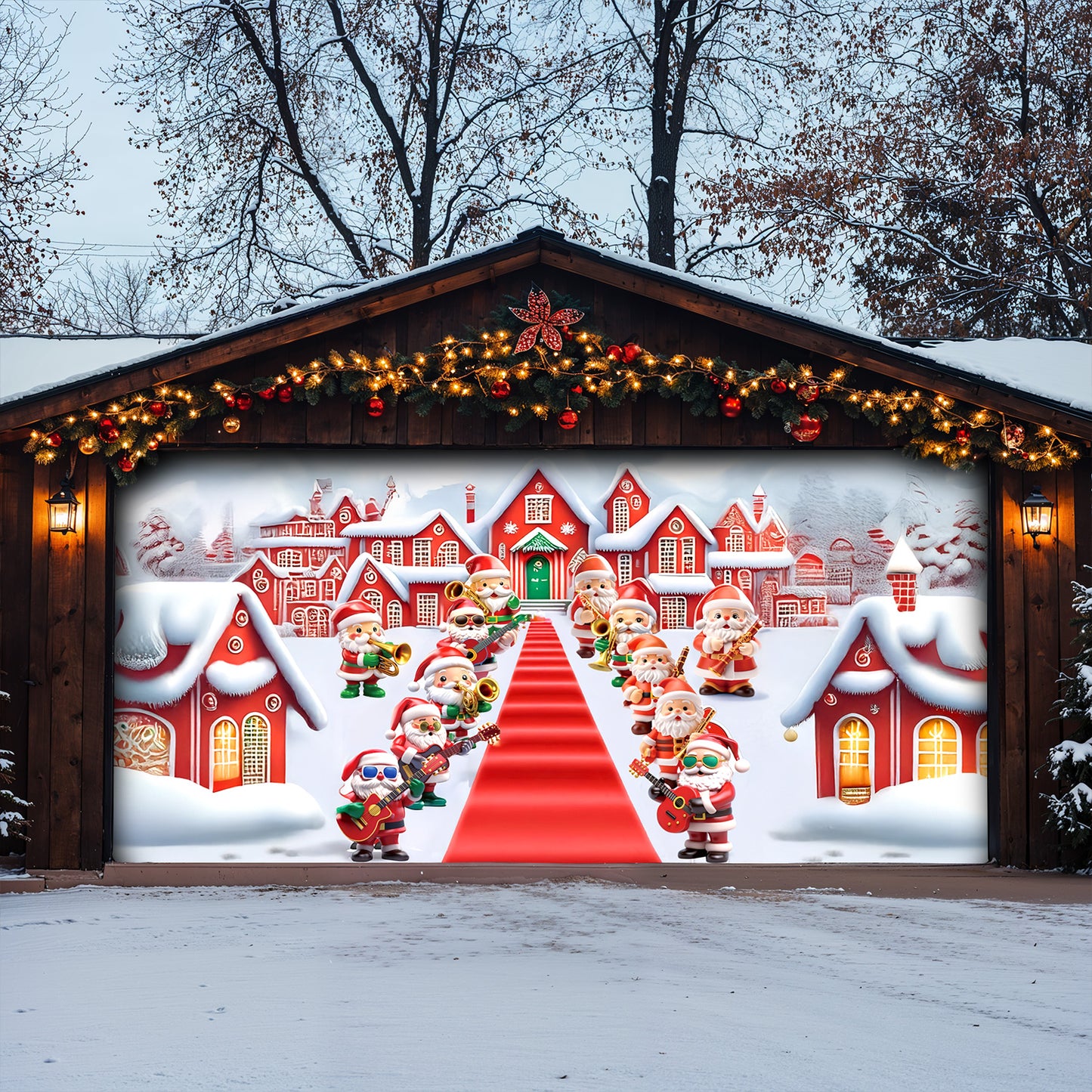 Lorva Christmas Garage Door Banner Decoration Welcome to Santa’s Town