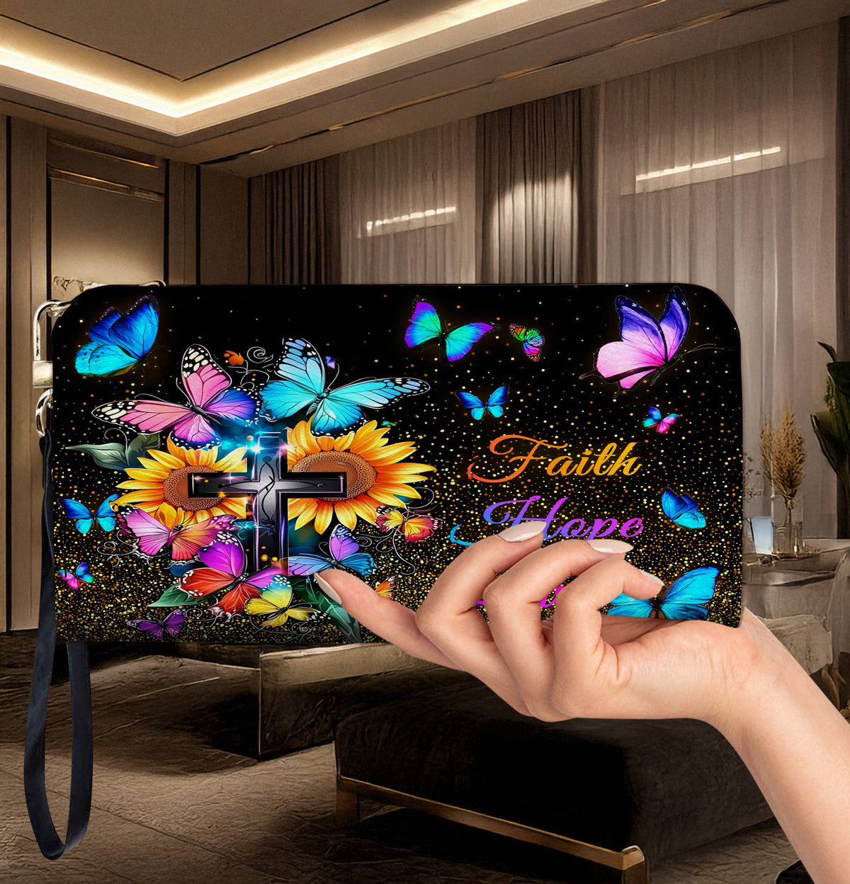 Lorva Butterfly Leather Wallet Sunshine & Spirit