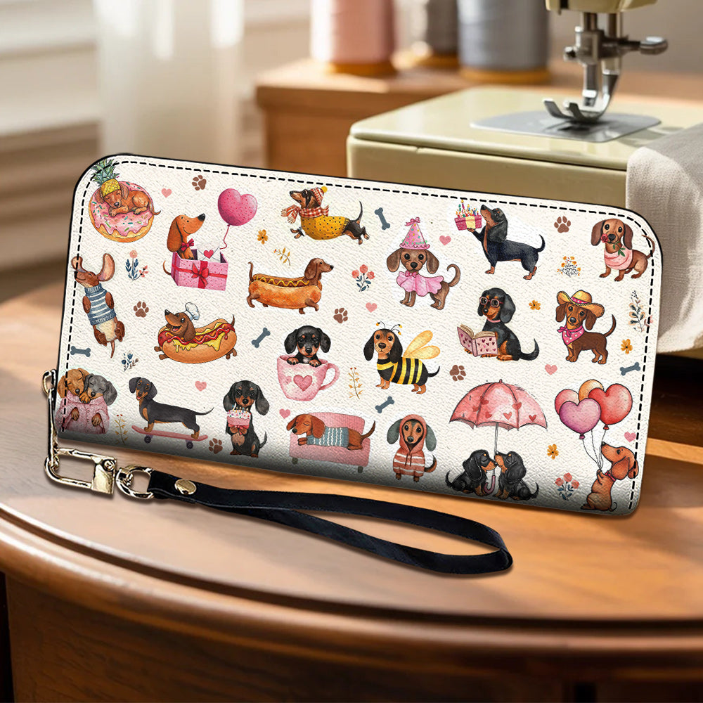 Lorva Dachshund Leather Wallet Sweet Day