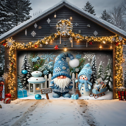 Lorva Christmas Garage Door Banner Decoration Winter Wishes