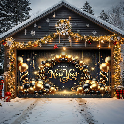 Lorva Garage Door Banner Sparkling New Year