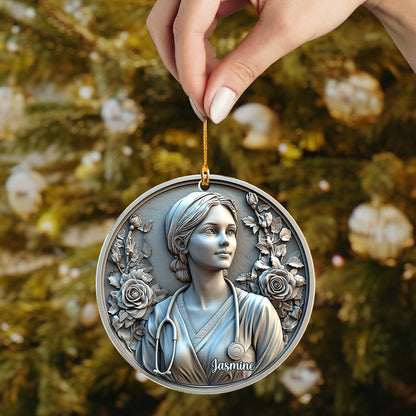 Lorva Nurse Personalized 2D Acrylic Ornament Bloom of Care