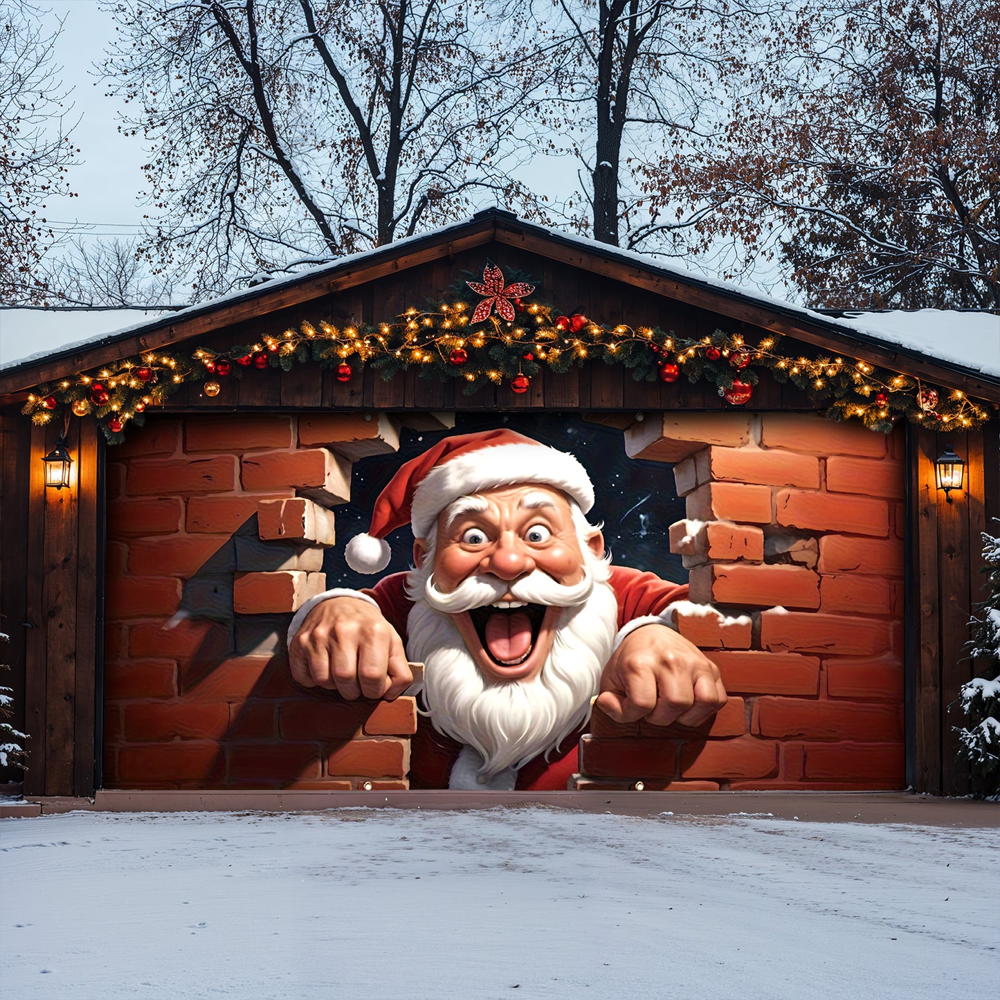 Lorva Christmas Garage Door Banner Decoration Hello