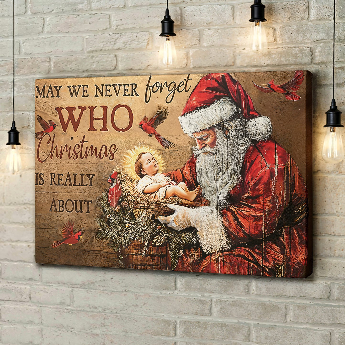 Lorva Christmas Wooden-Framed Canvas Wall Faith