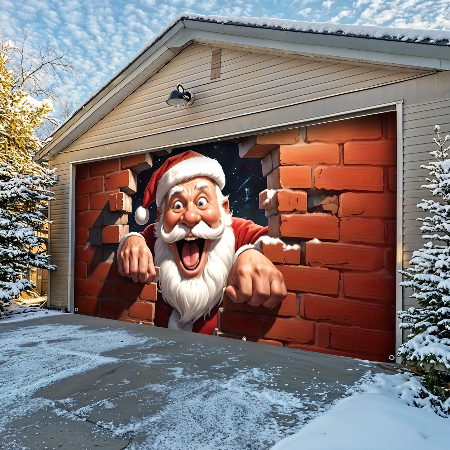 Lorva Christmas Garage Door Banner Decoration Hello