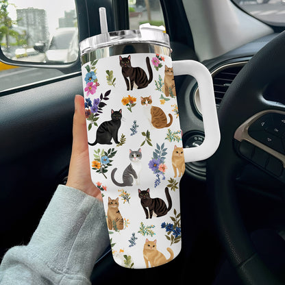Lorva Tumbler Cute Floral Kitten