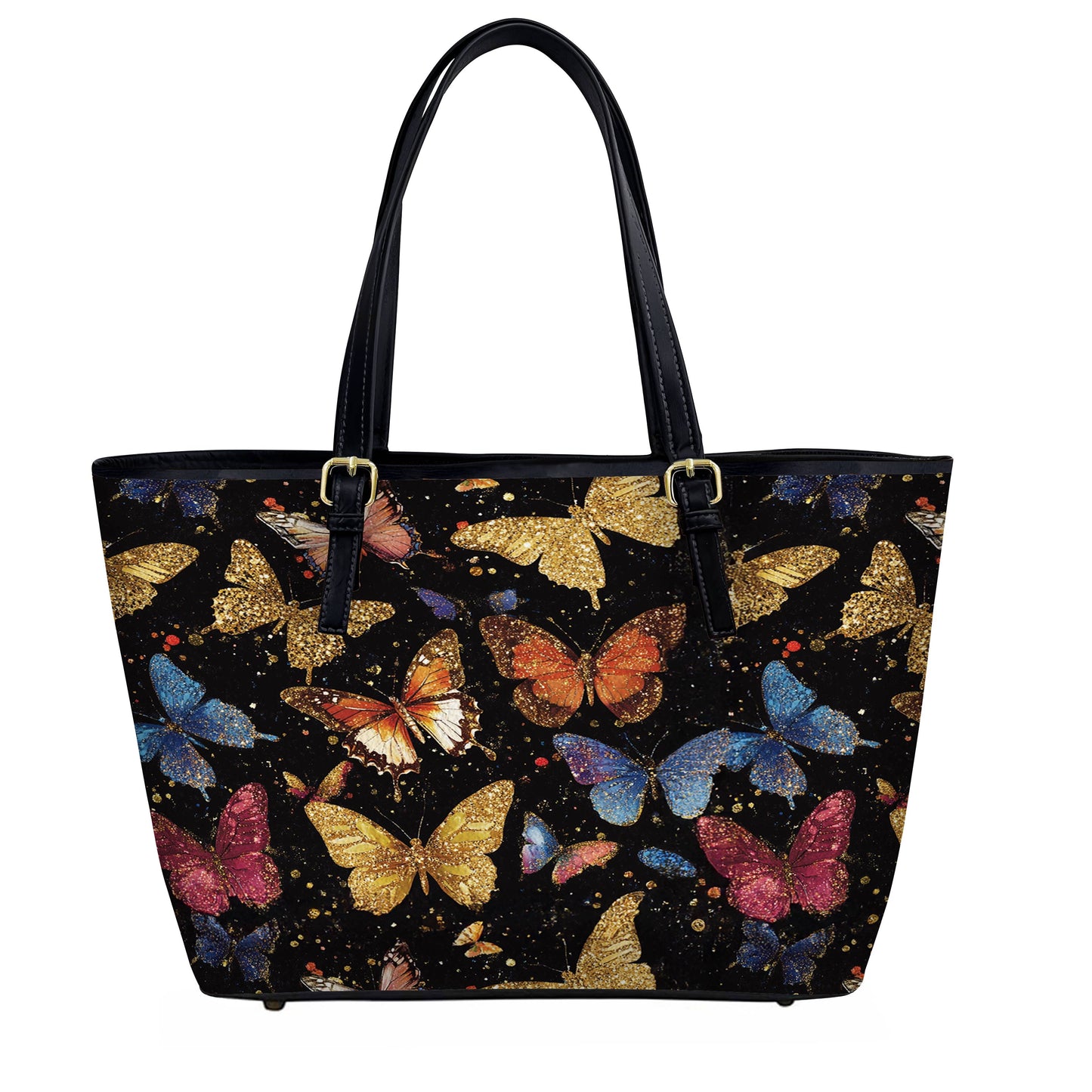 Lorva Butterfly Leather Tote Bag Butterfly Galaxy Glow