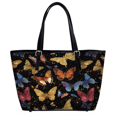 Lorva Butterfly Leather Tote Bag Butterfly Galaxy Glow