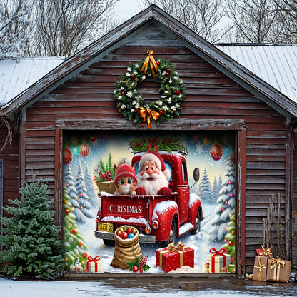 Lorva Christmas Garage Door Banner Decoration Happy Trip