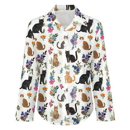Lorva Cat shirt Cute Floral Cats