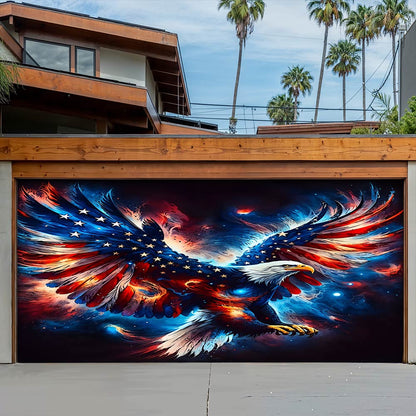 Lorva Patriotic Garage Door Banner Decoration Majestic Eagle