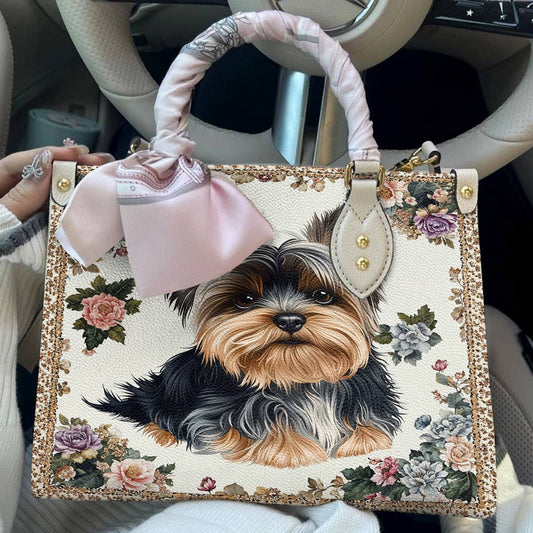 Lorva Leather Bag Royal Yorkie Bloom