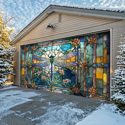 Lorva Dragonfly Garage Door Banner Decoration Mysterious Nature