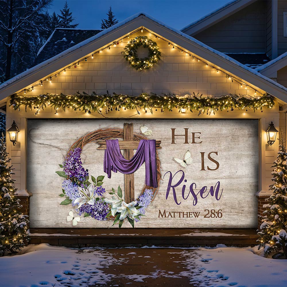 Lorva Garage Door Banner Decoration He Is Risen