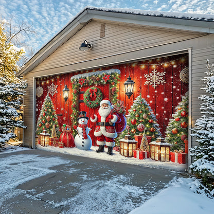 Lorva Christmas Garage Door Banner Decoration Happy