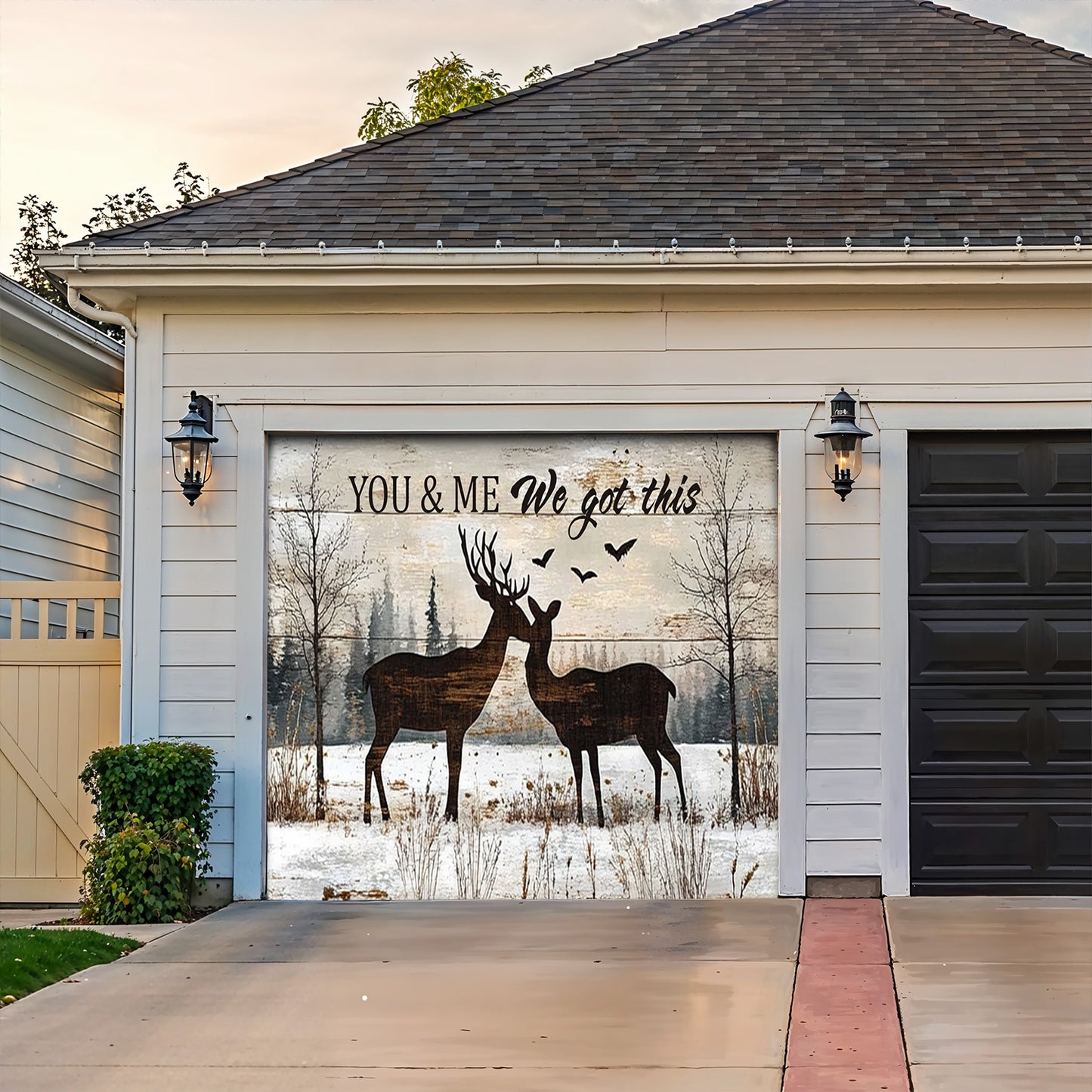 Lorva Deer Garage Door Banner Decoration You And Me We Got This