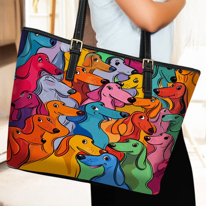 Lorva Leather Tote Bag Rainbow Sausage Squad