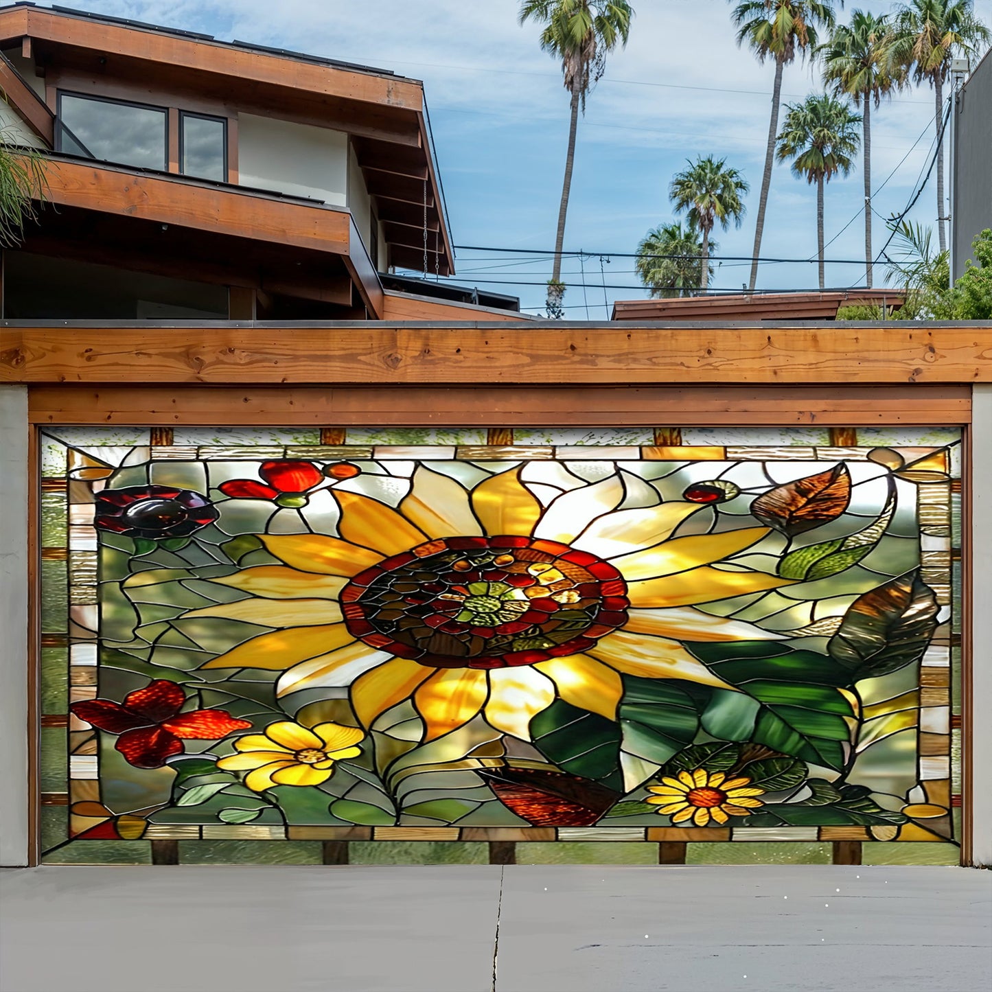 Lorva Sunflower Garage Door Banner Decoration Sunshine