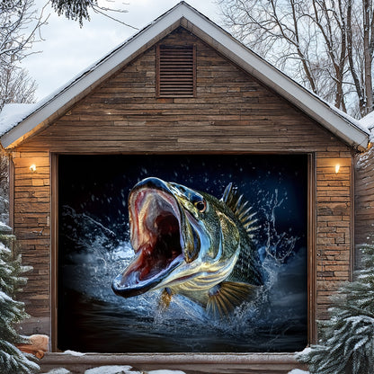 Lorva Fishing Garage Door Banner Decoration Gone Bassin'