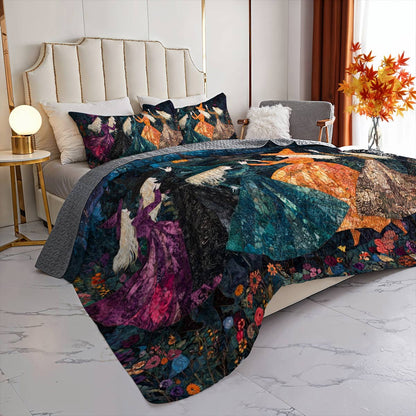 Witch Lorva All Season Quilt 3-Piece Set Dancing In The Moonlight