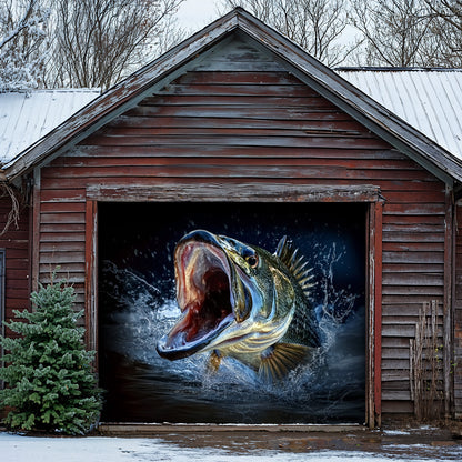 Lorva Fishing Garage Door Banner Decoration Gone Bassin'