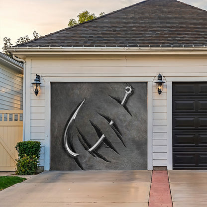 Lorva Fishing Garage Door Banner Decoration Reel Big Catch