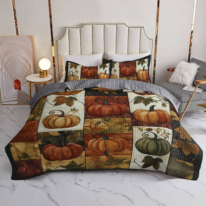 Halloween Lorva All Season Quilt 3-Piece Set Rustic Harvest Pumpkins