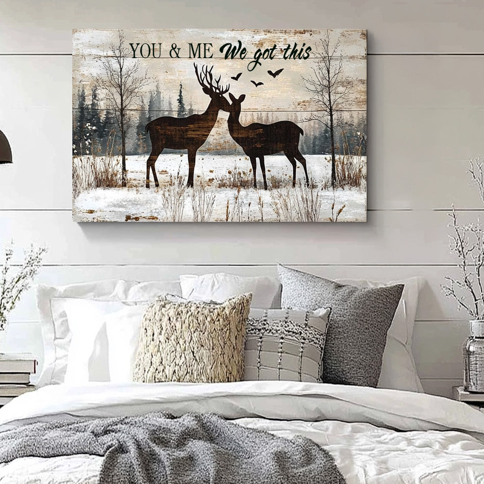Lorva Wooden-Framed Canvas Wall You And Me We Got This