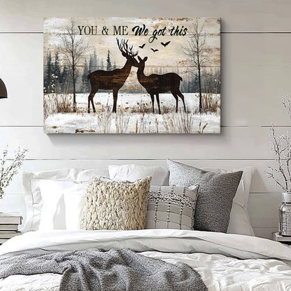 Lorva Wooden-Framed Canvas Wall You And Me We Got This