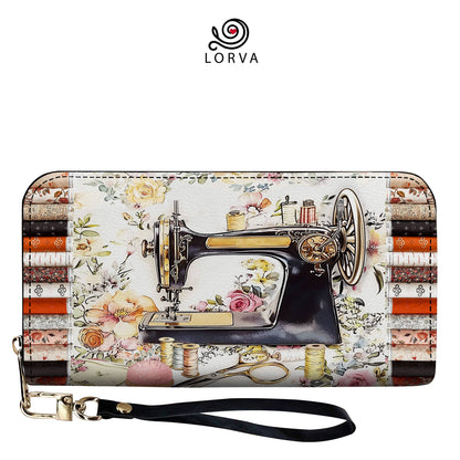 Lorva Sewing Leather Wallet Vintage Bloom