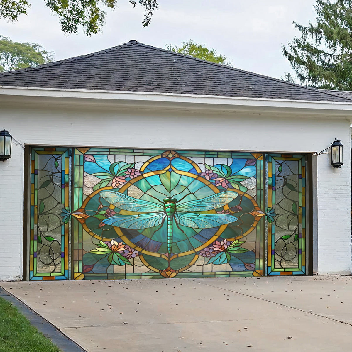 Lorva Dragonfly Garage Door Banner Decoration Beautiful