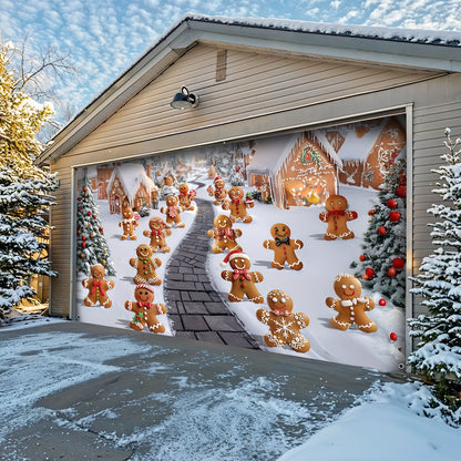 Lorva Christmas Garage Door Banner Decoration Welcome to Gingerbread Town