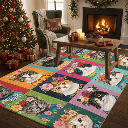 Lorva Cat Area Rug Colorful Cats