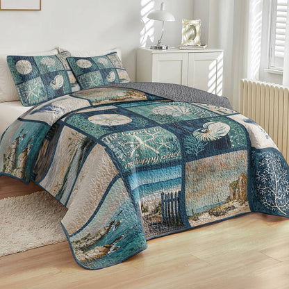Lorva Beach All Season Quilt 3-Piece Set The Beach Is My Happy Place