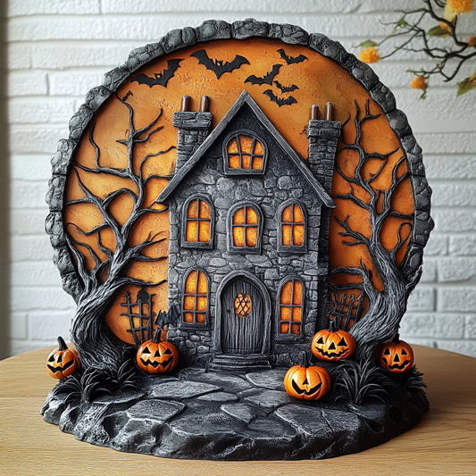 Halloween Custom Shaped 2D Print Acrylic Plaque Halloween Haunted House