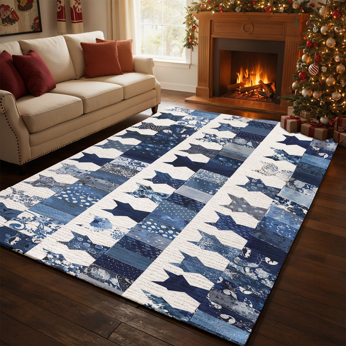 Lorva Cat Area Rug Snowy Cats