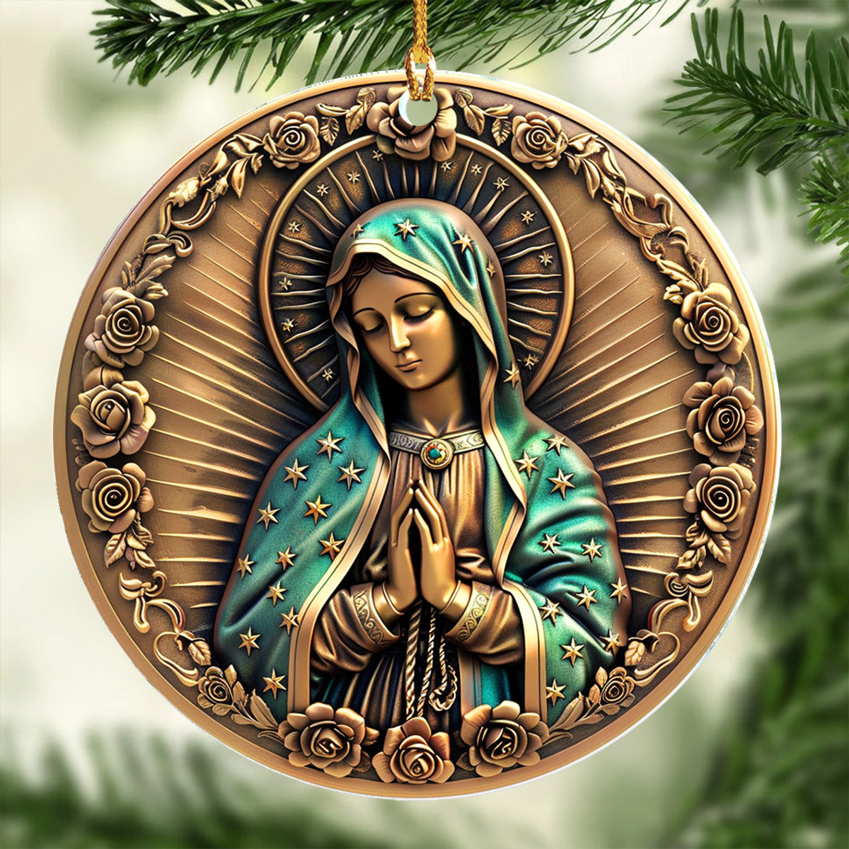 Lorva 2D Acrylic Ornament Blessed Virgin Mary Rosary