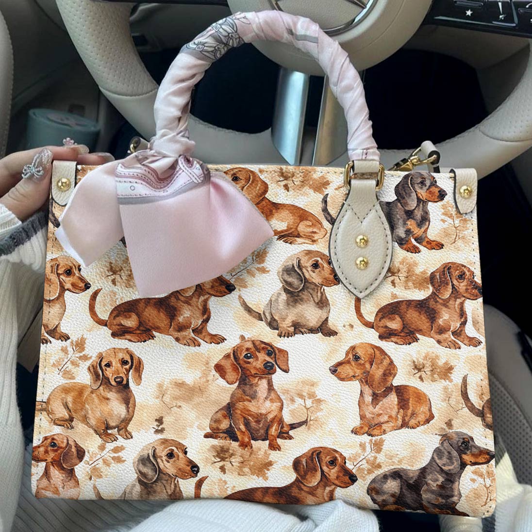 Lorva Dachshund Leather Bag Dachshund Dreams