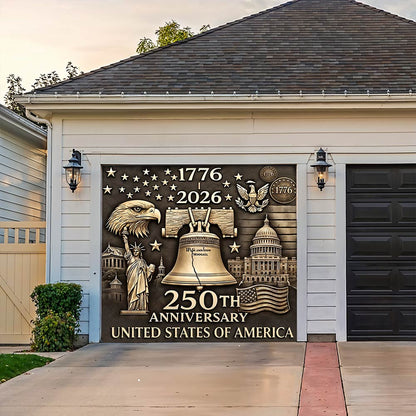 Lorva Patriotic Garage Door Banner Decoration Liberty