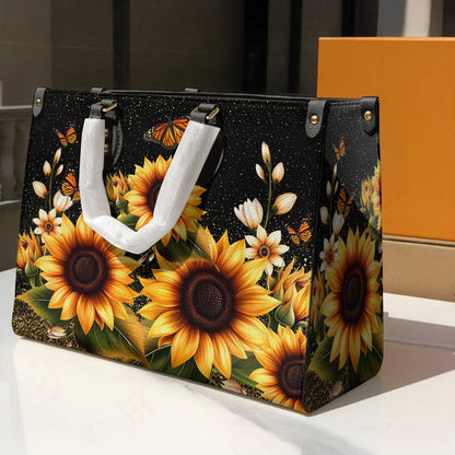 Lorva Leather Bag Golden Sunflower with Monarch Charm