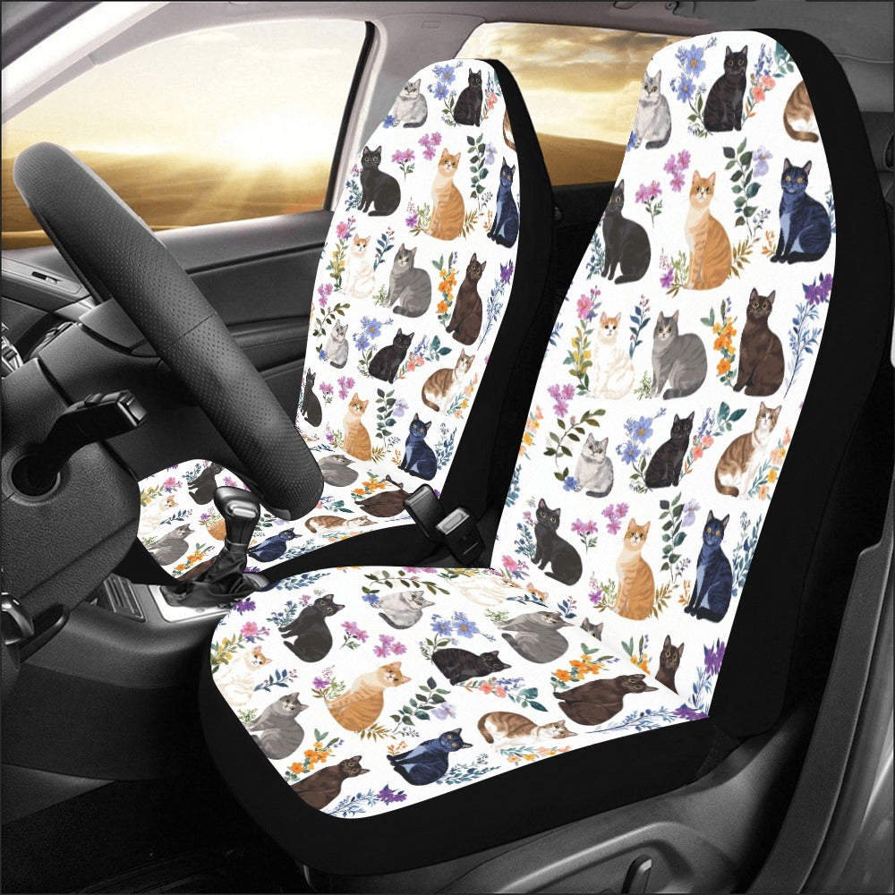 Cat Car Seat Covers Charming Floral Cats
