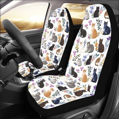 Cat Car Seat Covers Charming Floral Cats