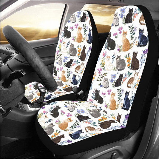 Cat Car Seat Covers Charming Floral Cats