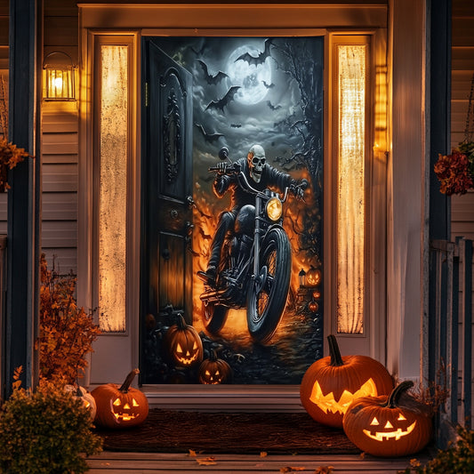 Lorva Halloween Door Cover Skull Rider Haunted
