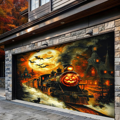 Lorva Halloween Garage Door Banner Decoration Pumpkin Express Halloween