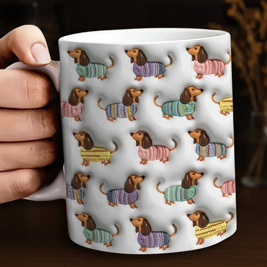 Lorva Flat Print Mug Charming Dachshund Sweaters