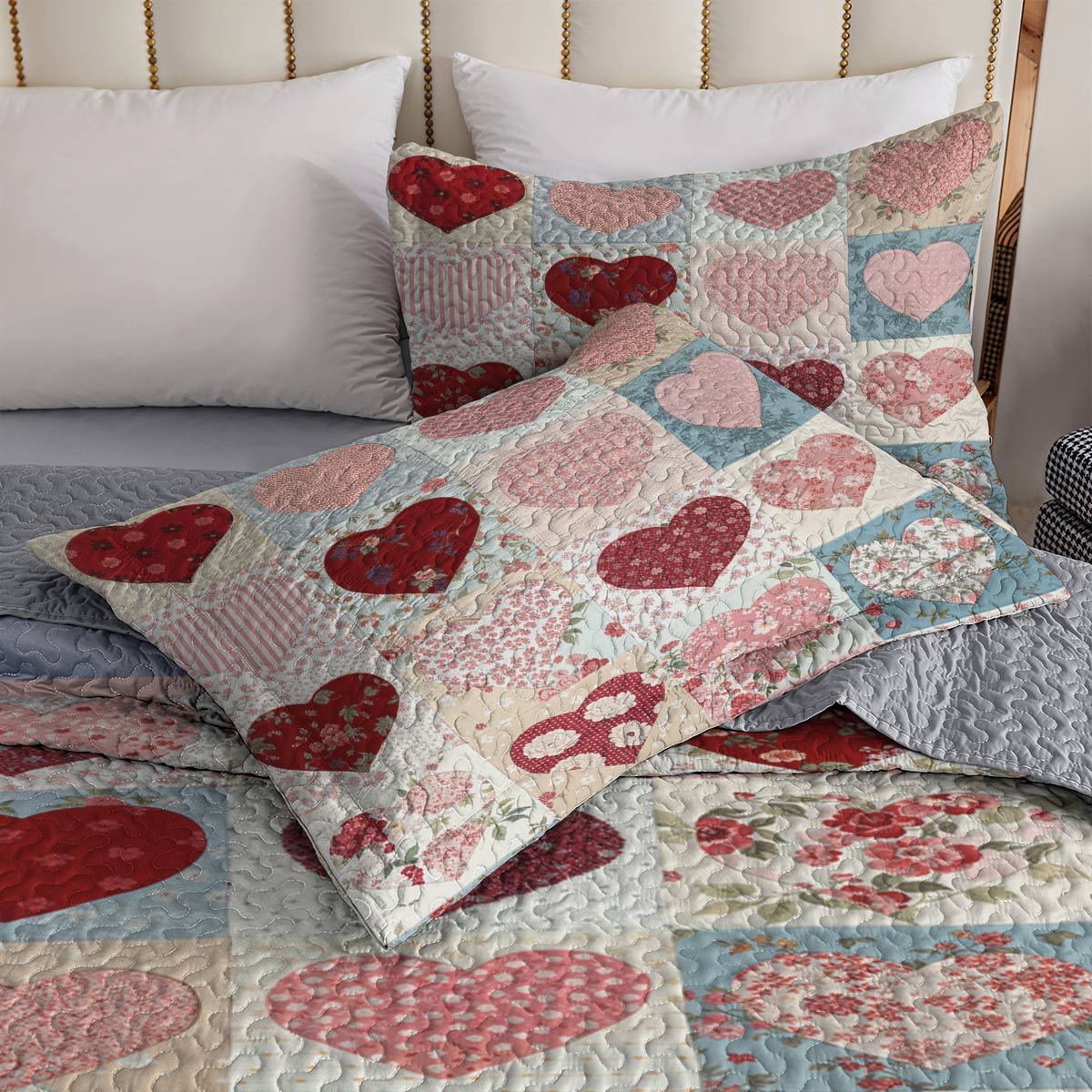 Lorva All Season Quilt 3-Piece Set Sweet Heart